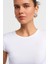 Kısa Kollu Beyaz Kadın Crop 30528-2Y5 3