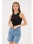 Kolsuz Sıfır Yaka Siyah Kadın Crop 0479-2Y5 1