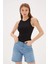 Kolsuz Sıfır Yaka Siyah Kadın Crop 0479-2Y5 3