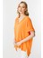 V Yaka Arkası Uzun Turuncu Kadın Bluz 30340-2Y5 2