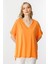 V Yaka Arkası Uzun Turuncu Kadın Bluz 30340-2Y5 3