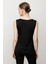 Dilim Yaka Basic Siyah Kadın Bluz 51315-2Y5 4