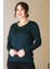 V Yaka Uzun Kollu Zümrüt Kadın Triko Kazak 5633-2K5 4