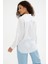 Uzun Kollu Cepli Beyaz Kadın Gömlek 0390-2Y5 5
