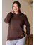 Kapüşonlu Uzun Kollu Kahve Kadın Sweatshirt 3046-2K4 3