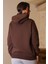 Kapüşonlu Uzun Kollu Kahve Kadın Sweatshirt 3046-2K4 5