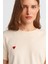 Kalp Baskılı Kısa Kollu Taş Kadın T-Shirt 30584-2Y5 3