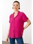 Kısa Kollu Fuşya Kadın Gömlek 25845-2Y5 5