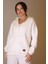 Kanguru Cepli Ekru Kadın Sweatshirt 3045-2K5 3