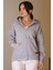Kanguru Cepli Gri Kadın Sweatshirt 3045-2K5 2
