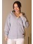 Kanguru Cepli Gri Kadın Sweatshirt 3045-2K5 3