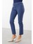 Beş Cep Dar Paça Kanvas Indigo Pantolon 2050-2Y5 4