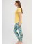 Kadın Kısa Kol Taytlı Sarı Pijama Takımı C4T6N3O804 2