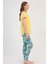 Kadın Kısa Kol Taytlı Sarı Pijama Takımı C4T6N3O804 3