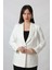 1905 Beyaz Kadın Büyük Beden Blazer Ceket 2