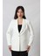 1905 Beyaz Kadın Büyük Beden Blazer Ceket 3