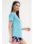 Kadın Kısa Kol Turkuaz Şortlu Pijama Takım C1T5N2O804 3