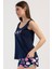 Kadın Kalın Askı Lacivert Şortlu Pijama Takım C2T5N2O804 2