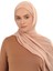 Hazır Pratik Lüks Boru Boneli Şifon Şal-Koyu Bej 3