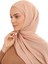 Hazır Pratik Lüks Boru Boneli Şifon Şal-Koyu Bej 5