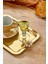 1 Adet Elegante Gold Serisi Duo Bella Flora Kulp Desenli Sunum Tepsisi Söz Nişan Tepsisi 22X16CM 4