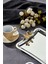 Elegante Square Serisi, Duo Volo Prezioso Kulp Desenli Krom Sunum Söz Nişan Tepsisi, 22CM, 6 Adet 3
