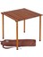 Ahşap Katlanır Masa Sandalye Seti Kahverengi - Kiremit Kılıf 60X60X55 Kahverengi Masa 4