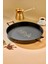 Dekoratif Metal Tepsi, Ahşap Kulp, Özel Desenli ve Mat Boya, 37CM 1