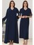 Lacivert Sabahlıklı Hamile Lohusa Gecelik Takım 1