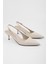 Kadın Estelle Ekru Cilt Stiletto 3