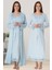 Mavi Sabahlıklı Hamile Lohusa Gecelik Takım 1