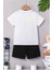 Bisiklet Yaka Erkek Çocuk Takımı ve Kız Çocuk Takımı Pamuklu T-Shirt ve Şort, Yazlık Konforlu Takım 2