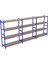 4 Katlı 3'lü Depo Rafı - 300-350 Kg Taşıma Kapasiteli Hafif Rack Raf - 40x90x200 cm 1