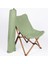 Ahşap Katlanır Masa Sandalye Seti Kahverengi - Su Yeşili Kılıf 60X60X55 Kahverengi Masa 4