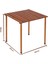 Ahşap Katlanır Masa Sandalye Seti Kahverengi - Su Yeşili Kılıf 60X60X55 Kahverengi Masa 5