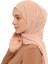 Hazır Pratik Lüks Geçmeli Lastikli Boneli Şifon Şal-Koyu Bej 4