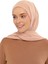 Hazır Pratik Lüks Geçmeli Lastikli Boneli Şifon Şal-Koyu Bej 5