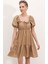 2351 Kloş Poplin Elbise - Camel 1