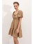 2351 Kloş Poplin Elbise - Camel 2