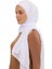 Hazır Lüks Pratik Hijablı Şifon Şal-Beyaz 2