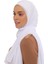 Hazır Lüks Pratik Hijablı Şifon Şal-Beyaz 3