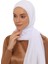 Hazır Lüks Pratik Hijablı Şifon Şal-Beyaz 4