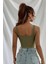 Kadın Haki Yeşili Kalın Askılı Crop Top Büstiyer 2