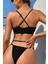 Kadın Siyah File Detaylı Özel Bikini Takımı 3