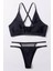 Kadın Siyah File Detaylı Özel Bikini Takımı 5