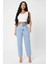 Kadın Beyaz Kare Yaka Crop Top Bluz 3