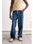 Bağcıklı Regular Fıt Mavi Jean 3
