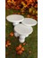 Wood Wooden Ahşap 3’lü Set Fitilli Mantar Yan Sehpa Modern Beyaz Renk Fiskos 5