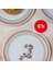Porselen Desenli Pasta Tabağı 20 cm 6'lı Set 1
