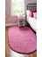 %100 Kaymaz Taban Pembe Oval Salon Oturma Odası Çocuk Odası Yolluk Halı 1